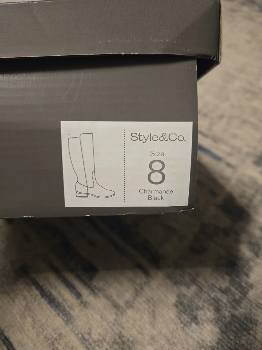 Style & Co. Black Knee High Zip Faux Suede Boots